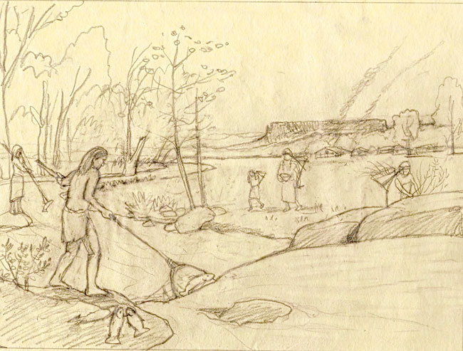 Sketch for the Takelma Mural