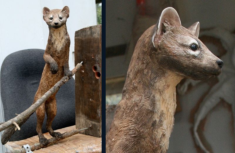 Pine martin sculpture